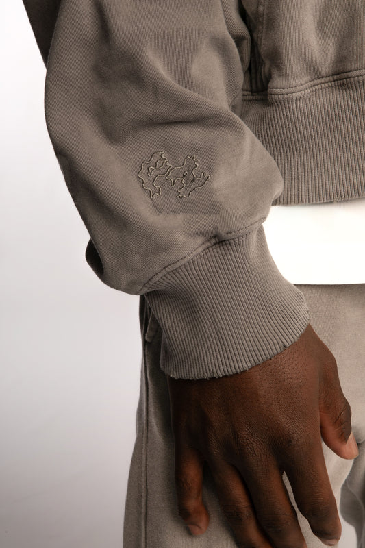 Grey Zip Up Hoodie – Heavyweight Premium Streetwear