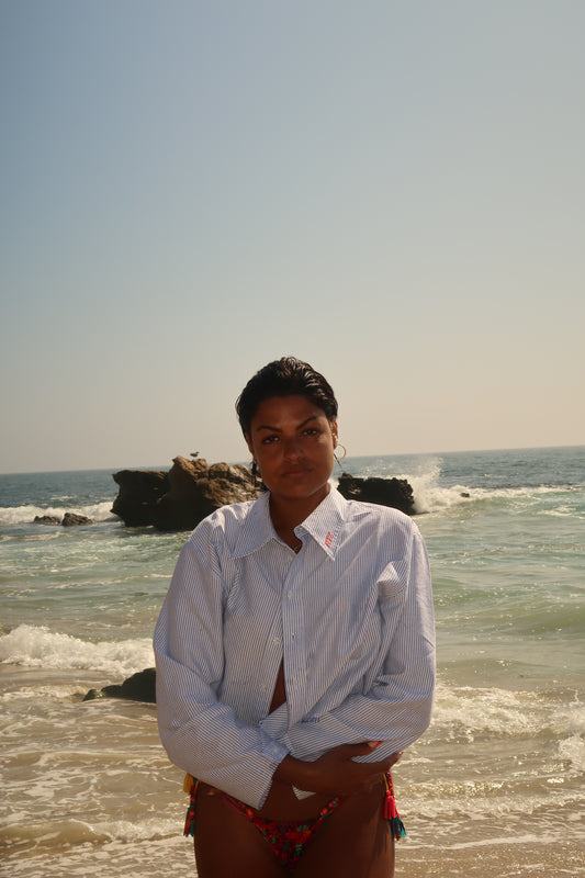 Cropped Stripe Shirt