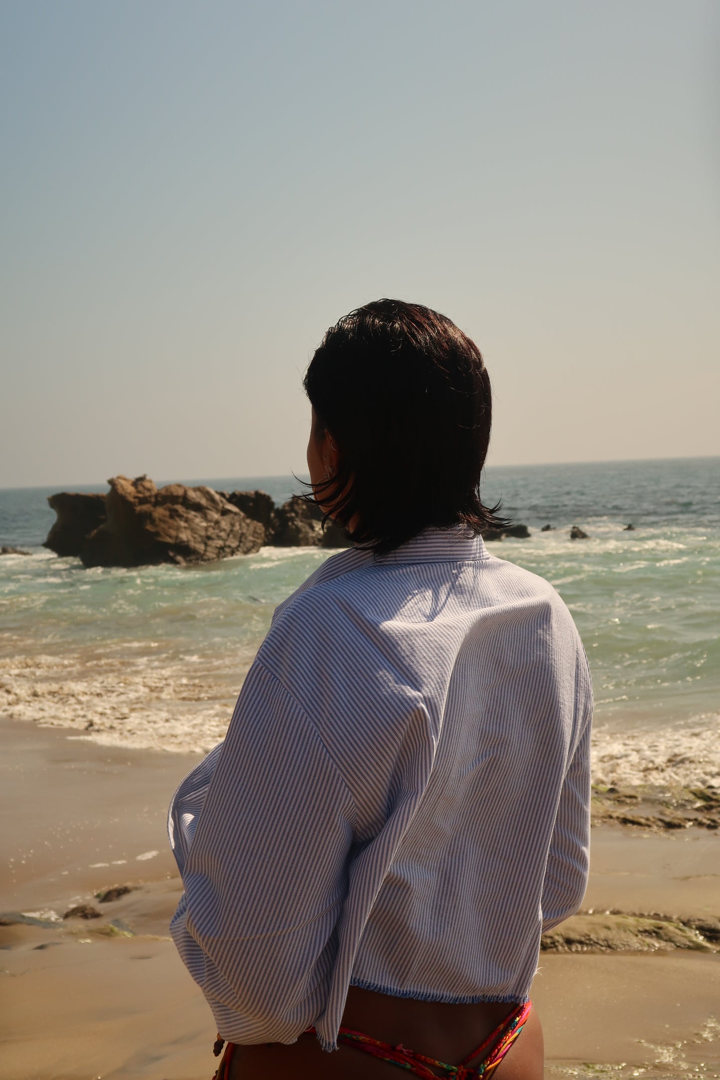 Cropped Stripe Shirt