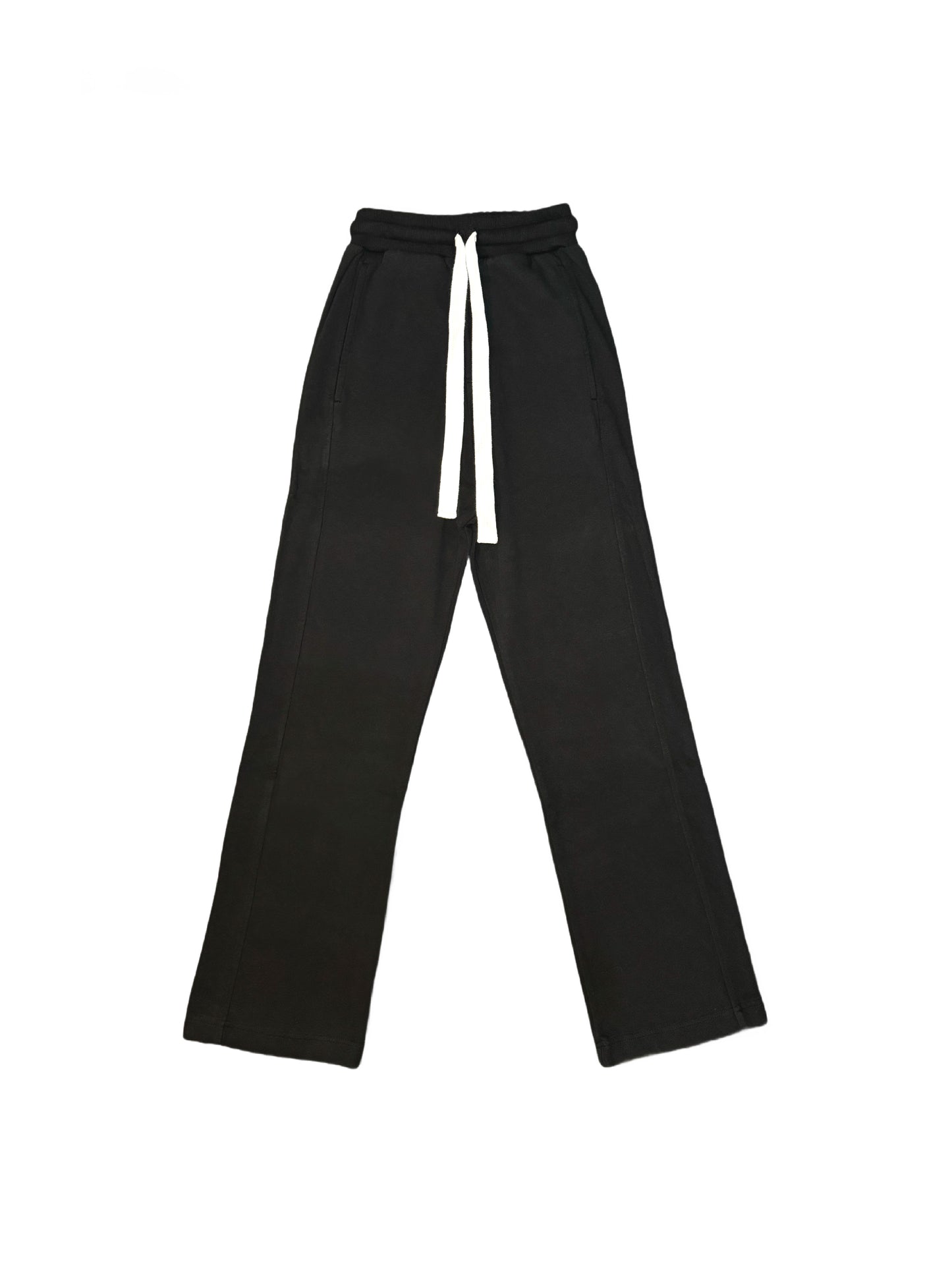 Plain black tracksuit bottoms [front]