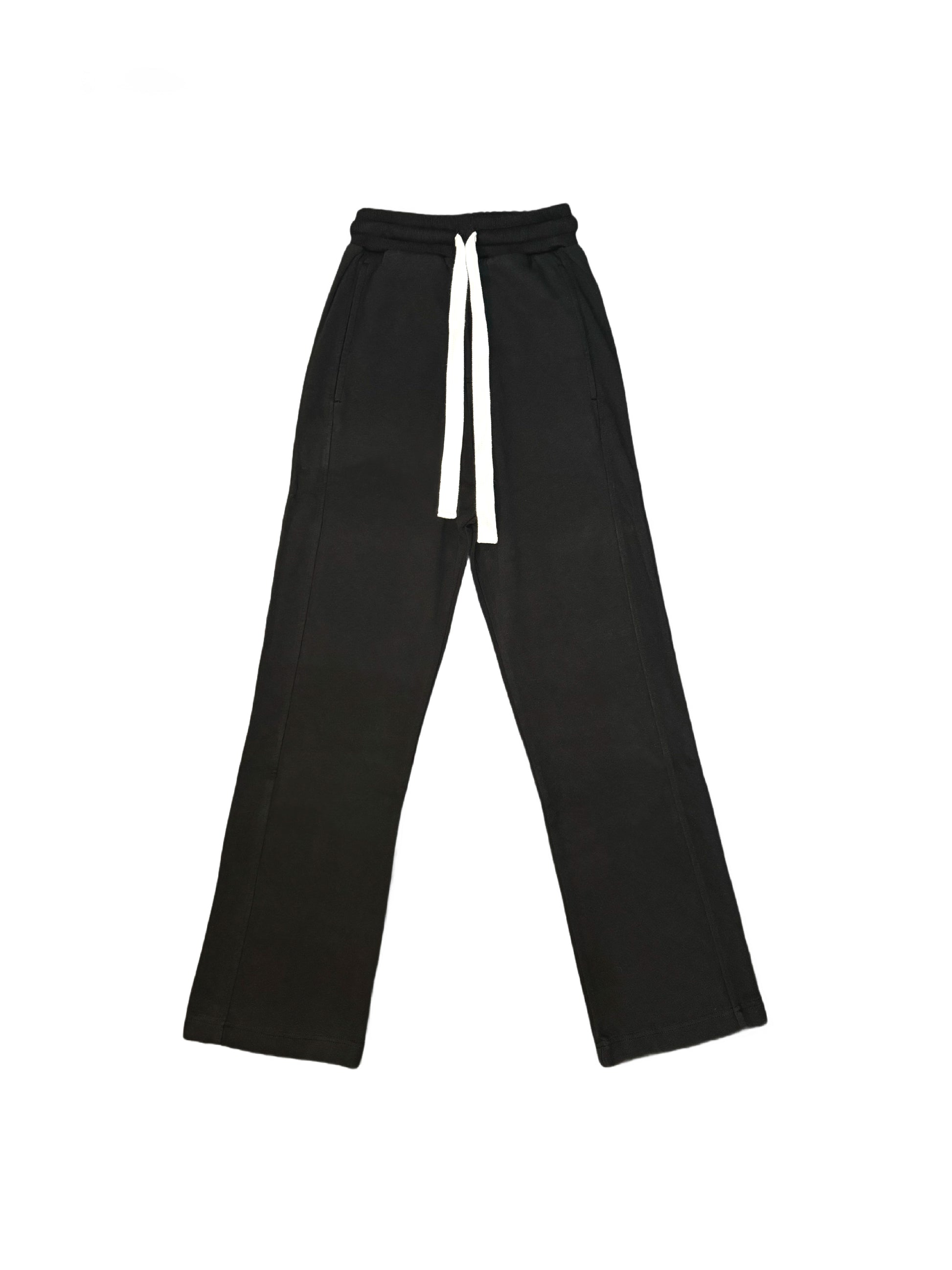 Plain black tracksuit bottoms [front]